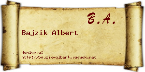 Bajzik Albert névjegykártya